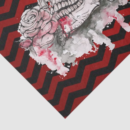 Weefsel Papier Wrapping schedel Roos Gothic Chevro (Detail)