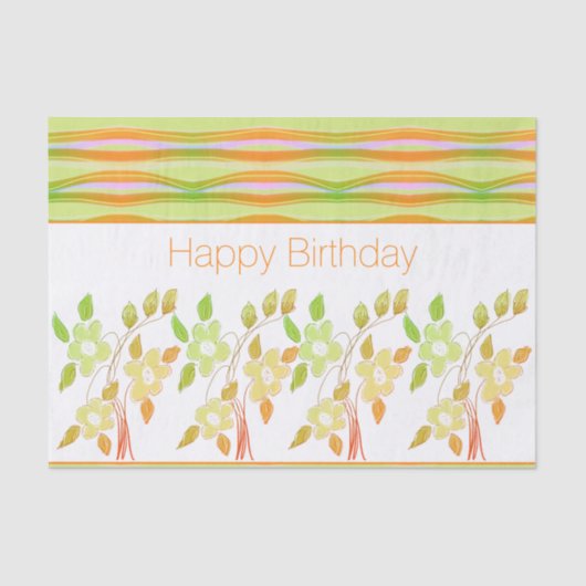 weefsel Personaliseer Happy Birthday Tissuepapier (Voorkant)