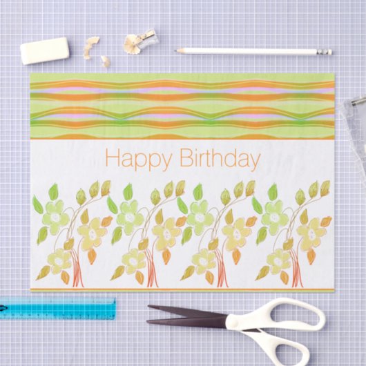 weefsel Personaliseer Happy Birthday Tissuepapier (Craft)