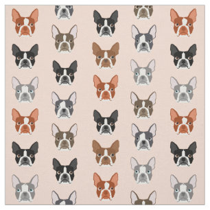 weefsel van Boston Terrier-hoofden - schattige hon Stof