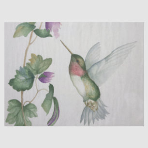 Weefsel van Elegant Pink Hummingbird Waterverf Tissuepapier