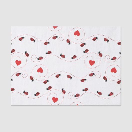 Weefsel van het kleine ladybug-patroonpatroon tissuepapier (Voorkant)