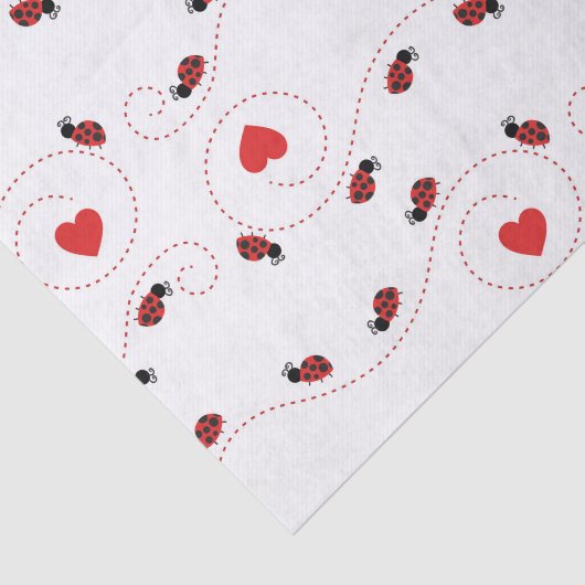 Weefsel van het kleine ladybug-patroonpatroon tissuepapier (Detail)