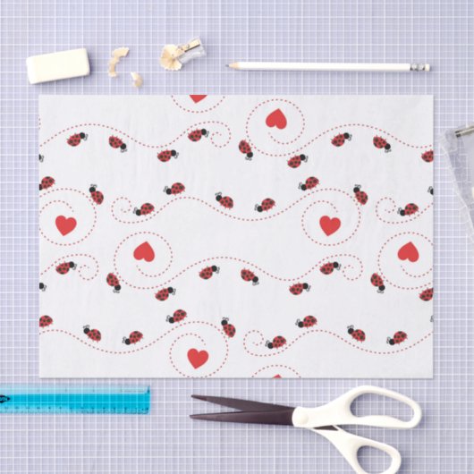 Weefsel van het kleine ladybug-patroonpatroon tissuepapier (Craft)