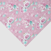 Weefsel van roze florale thee tissuepapier (Detail)