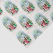 Weefsel van Vintage kerstfeestdag in Carolers Tissuepapier (Detail)