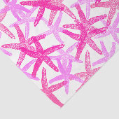 Weefselcadeaupapier Nautisch roze zeester wit Tissuepapier (Detail)