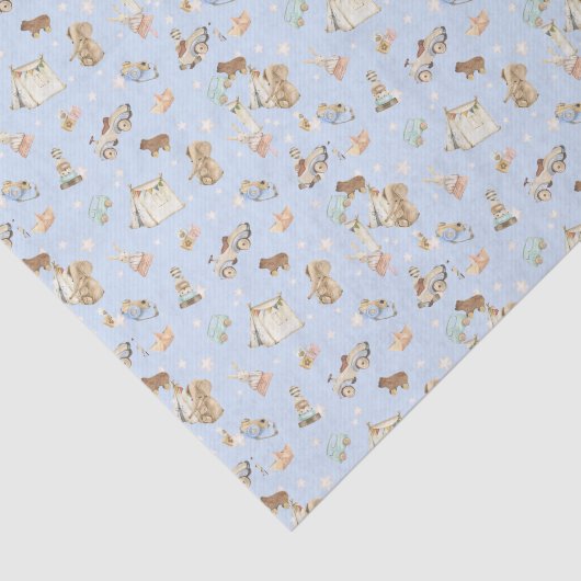 Weefseldocument 3 bladen,  Speelgoedachtergrond Tissuepapier (Detail)