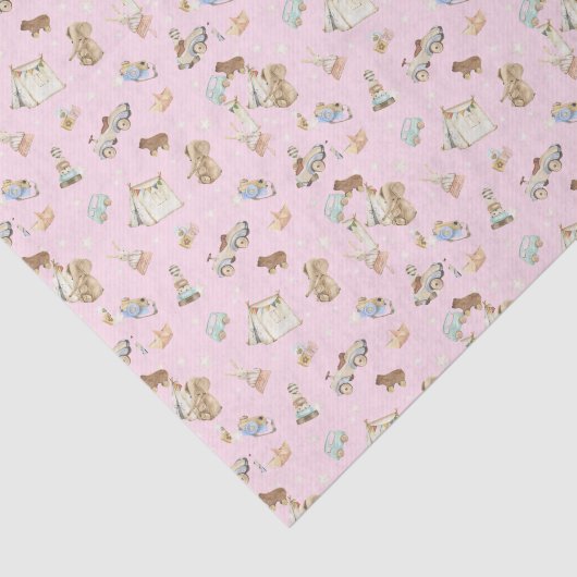 Weefseldocument 3 bladen,  Speelgoedachtergrond Tissuepapier (Detail)