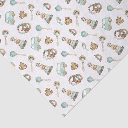 Weefseldocument 3 bladen, Speelgoedachtergrond Tissuepapier (Detail)