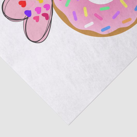 Weefseldocument Aardbeiendonut Roze Hart Tissuepapier (Detail)