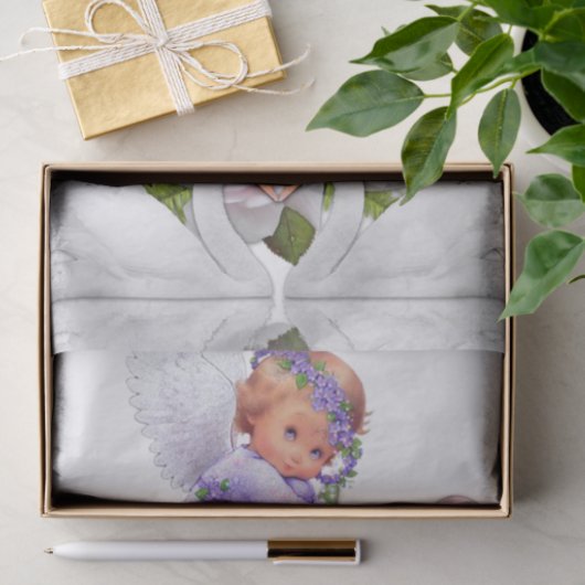 Weefseldocument Engel Witte Zwanen Tissuepapier (Geschenk)