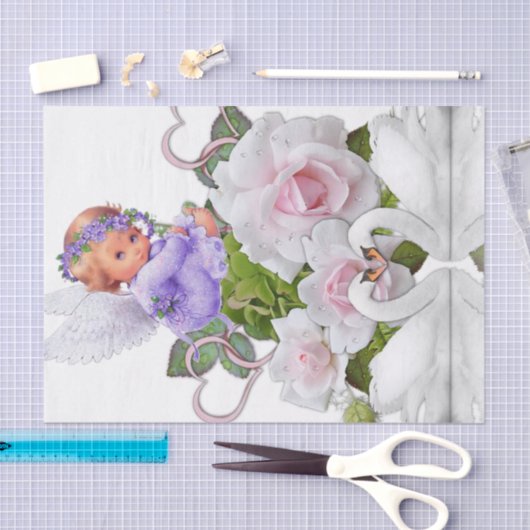 Weefseldocument Engel Witte Zwanen Tissuepapier (Craft)