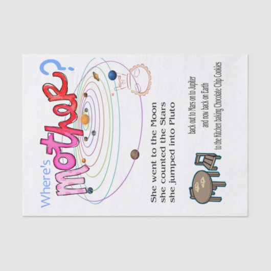 Weefseldocument Gelukkige Moederdag Keuken Tissuepapier (Voorkant)