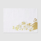 Weefseldocument Gouden Bloemenzwaan Tissuepapier (Voorkant)