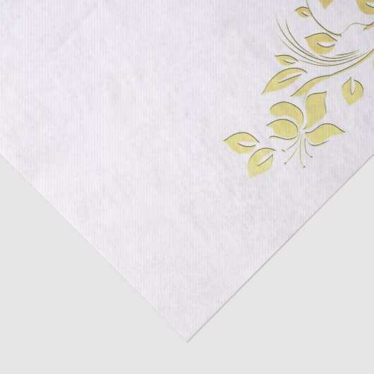 Weefseldocument Gouden Bloemenzwaan Tissuepapier (Detail)