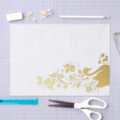 Weefseldocument Gouden Bloemenzwaan Tissuepapier (Craft)