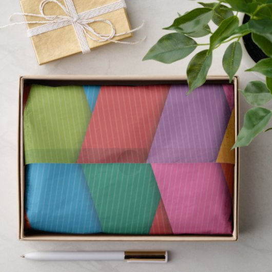 Weefseldocument Kleurrijke Driehoeken Tissuepapier (Geschenk)