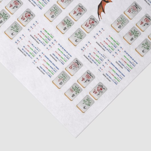 Weefseldocument Mahjong Dragon Tissuepapier (Detail)