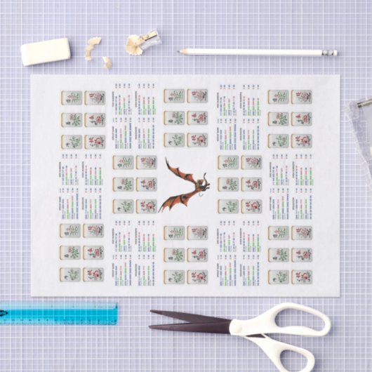 Weefseldocument Mahjong Dragon Tissuepapier (Craft)