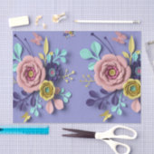 Weefseldocument Paarse Bloemen Tissuepapier (Craft)