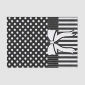 Weefseldocument Polkadot Strepen Bow Zwart Wit Tissuepapier (Voorkant)