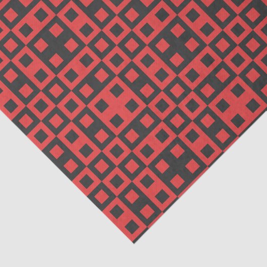 Weefseldocument PSYCHEDELIC ZWART EN ROOD Tissuepapier (Detail)