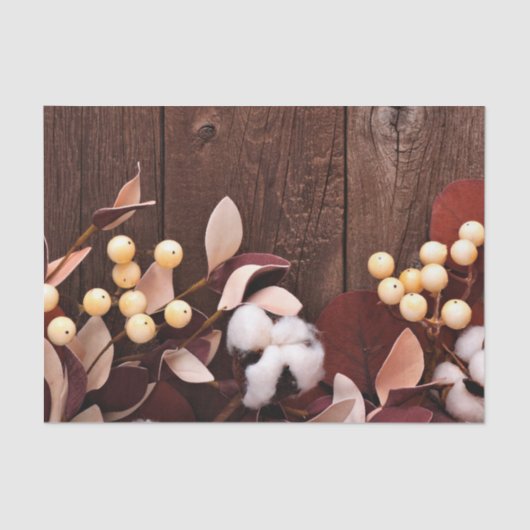 Weefseldocument Verpakking Katoenen Tak op Donker  Tissuepapier (Voorkant)