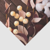 Weefseldocument Verpakking Katoenen Tak op Donker  Tissuepapier (Detail)