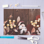 Weefseldocument Verpakking Katoenen Tak op Donker  Tissuepapier (Craft)