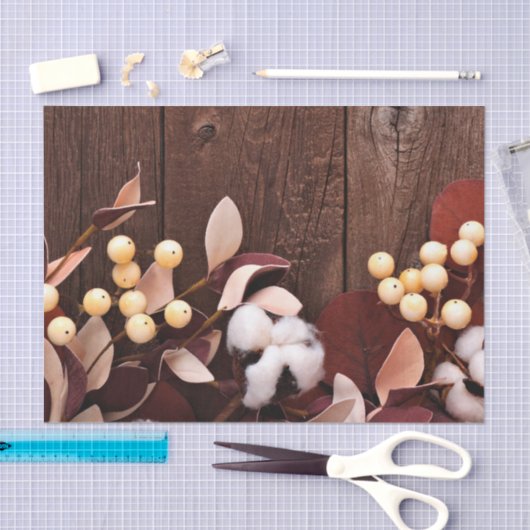 Weefseldocument Verpakking Katoenen Tak op Donker  Tissuepapier (Craft)