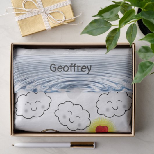 Weefseldocument Visser Vis Zonwolken Vist Tissuepapier (Geschenk)