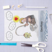 Weefseldocument Visser Vis Zonwolken Vist Tissuepapier (Craft)