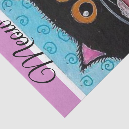 Weefseldocument Whimsical kat zwart Tissuepapier (Detail)