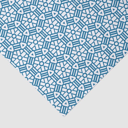 Weefseldocument - Zeshoek en streepjespatroon Tissuepapier (Detail)