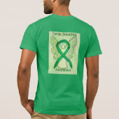Weefseldonatie Bewustmaking Green Ribbon Angel T-s T-shirt (Achterkant)