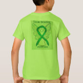 Weefseldonatie Bewustmaking Green Ribbon Angel T-s T-shirt (Achterkant)