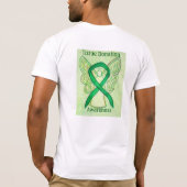 Weefseldonatie Bewustmaking Green Ribbon Angel T-s T-shirt (Achterkant)