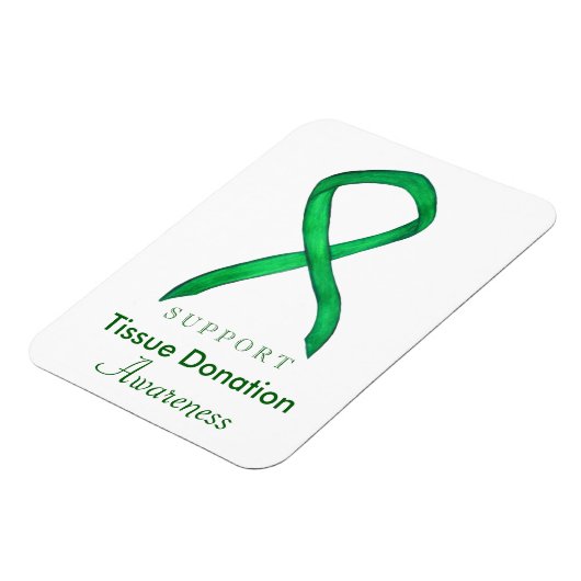 Weefseldonatie Groene Bewustmaking Ribbon Magnet Magneet (Linkerzijde)