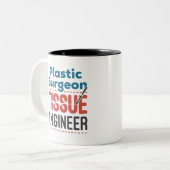 Weefselingenieur plastisch chirurg tweekleurige koffiemok (Voorkant links)