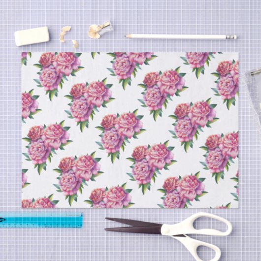 Weefselpapier(2) Peonies Blooming instellen Tissuepapier (Craft)