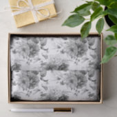 Weefselpapier (3) SM Patroon Zwart & Wit pioenen Tissuepapier (Geschenk)