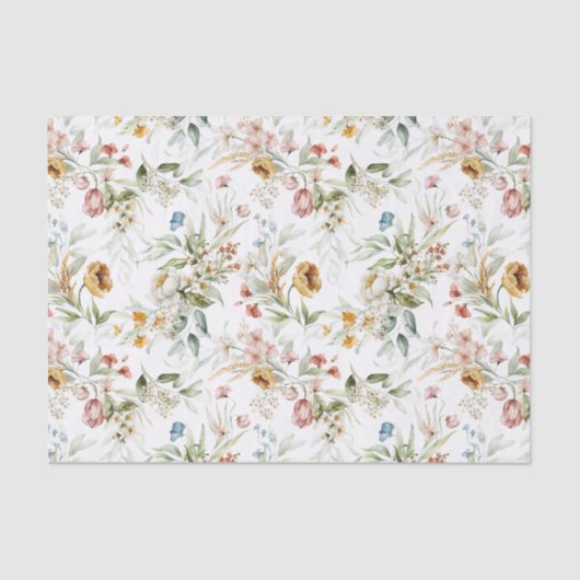 Weefselpapier 3 Waterverf pioenen Nederlands still Tissuepapier (Voorkant)