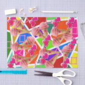 Weefselpapier Aardbeienijs Abstract Tissuepapier (Craft)