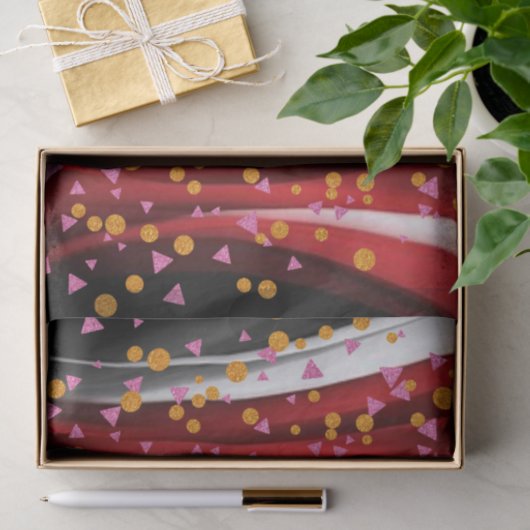 Weefselpapier Abstract Rood Zwart Wit Tissuepapier (Geschenk)