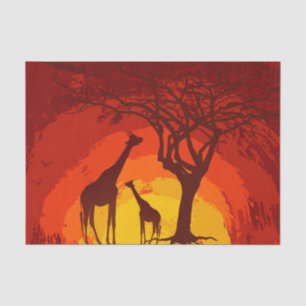 Weefselpapier — Afrikaanse Safari Giraffe Sun Tissuepapier