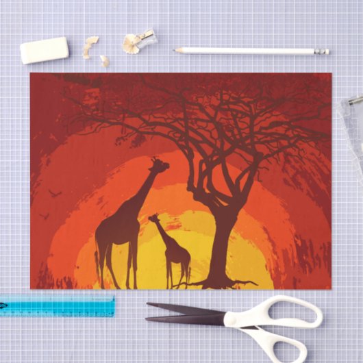 Weefselpapier — Afrikaanse Safari Giraffe Sun Tissuepapier (Craft)