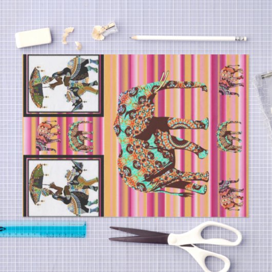 Weefselpapier Afrikaanse vrouwen olifant Tissuepapier (Craft)