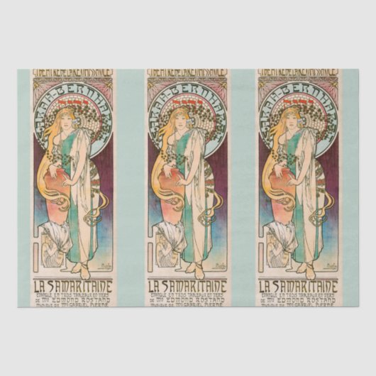 WEEFSELPAPIER : ALPHONS MUCHA : LA SAMARITAINE TISSUEPAPIER (Voorkant)