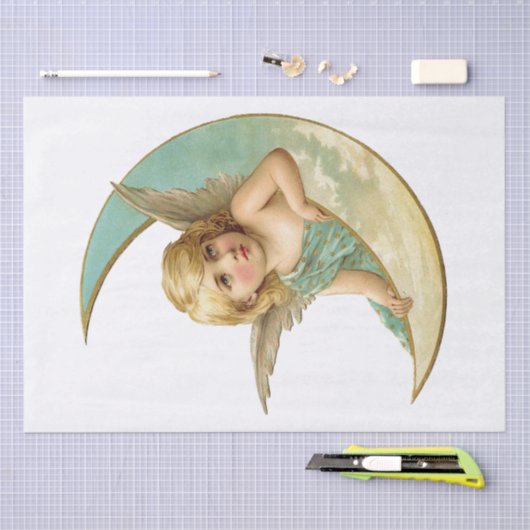 WEEFSELPAPIER: ANGEL EN MOON TISSUEPAPIER (Craft)